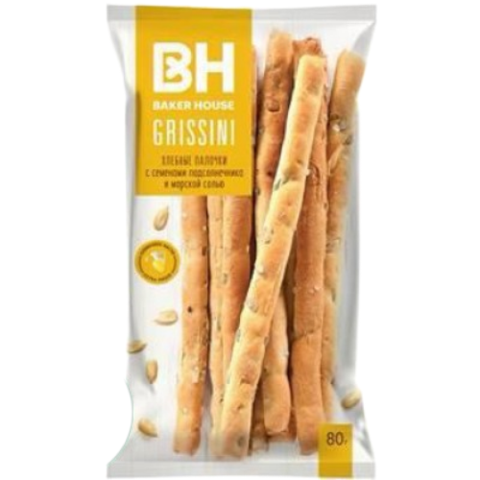 Хлебные палочки BH Гриссини 80г Семена подсолнечника-соль